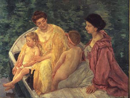 The Swim, or Two Mothers and Their Children on a Boat from Mary Cassatt