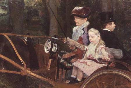 A woman and child in the driving seat from Mary Cassatt