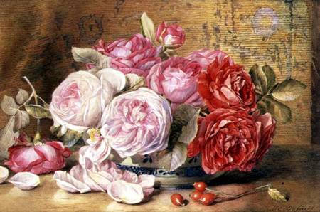 Pink and Red Roses in a Bowl from Mary Elizabeth Duffield