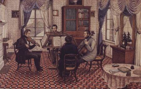 Anthony and Three Friends Playing a String Quartet from Mary Ellen Best