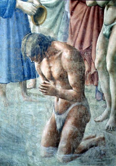 St. Peter Baptising the Neophytes (Detail of the neophyte) from Masaccio