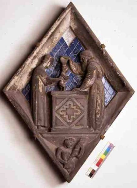 The Baptism at the Font, relief tile from the Campanile from Maso  di Banco