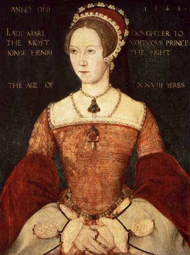 Portrait of Mary I or Mary Tudor (1516-58), daughter of Henry VIII, at the Age of 28 from Master John