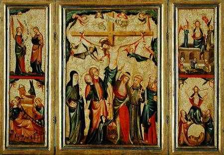 Triptych depicting the Crucifixion of Christ from Master of Cologne