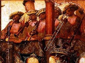 The Engagement of St. Ursula and Prince Etherius, detail of the black musicians