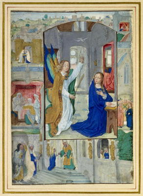 Anunciation, from a book of Hours (vellum) from Master of the Book of the Prayers