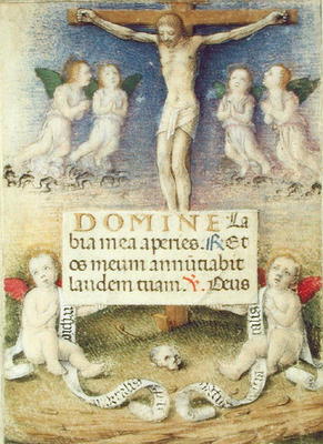 Christ on the Cross with Angels, c.1480 (vellum) from Master of the della Rovere Missals