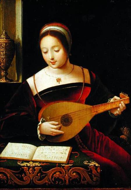 Mary Magdalene Playing the Lute from Master of the Female Half Lengths