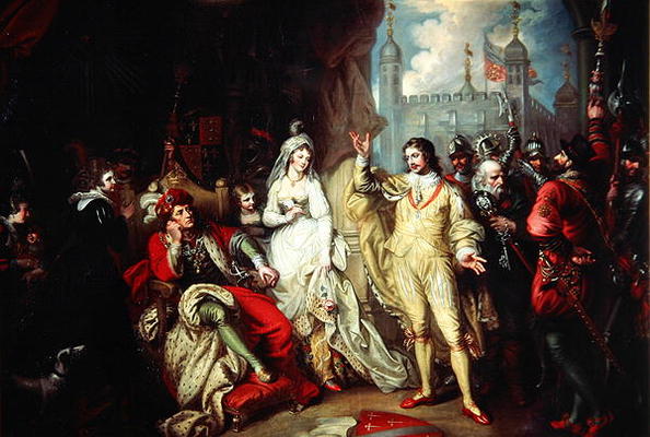 Thomas Howard, Earl of Surrey, defending his allegiance to Richard III before Henry VII after the Ba from Mather Brown