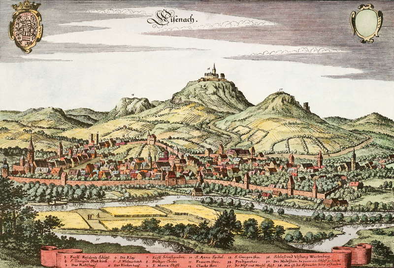 Eisenach and Wartburg from Matthäus Merian