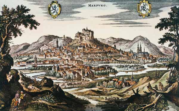 Marburg, Stadtansicht from Matthäus Merian