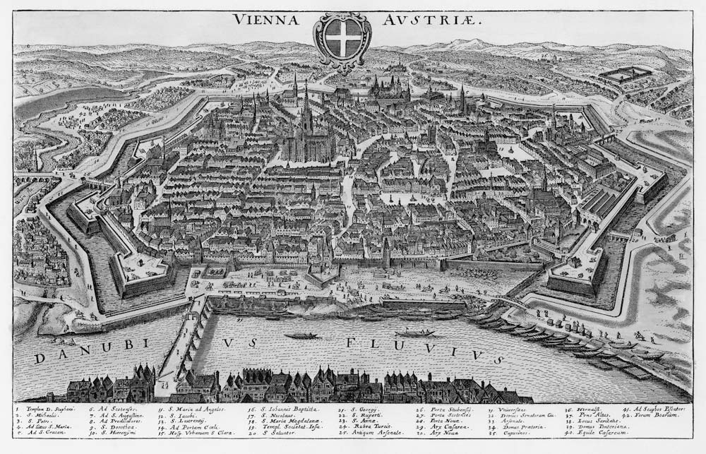 Wien, Vogelschauplan from Matthäus Merian
