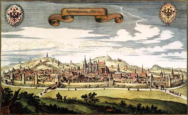Aachen, Stadtansicht from Matthäus Merian