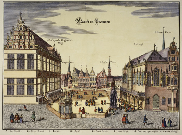 Bremen, Marktplatz from Matthäus Merian