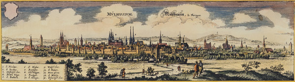 View of M??hlhausen from Matthäus Merian