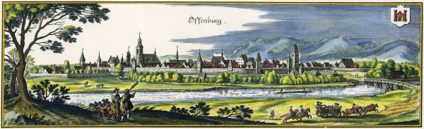 Offenburg, Stadtansicht from Matthäus Merian