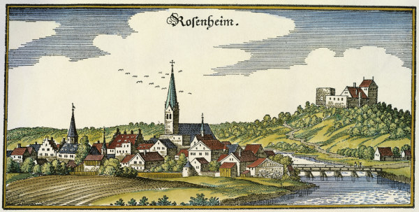 Rosenheim, Stadtansicht from Matthäus Merian