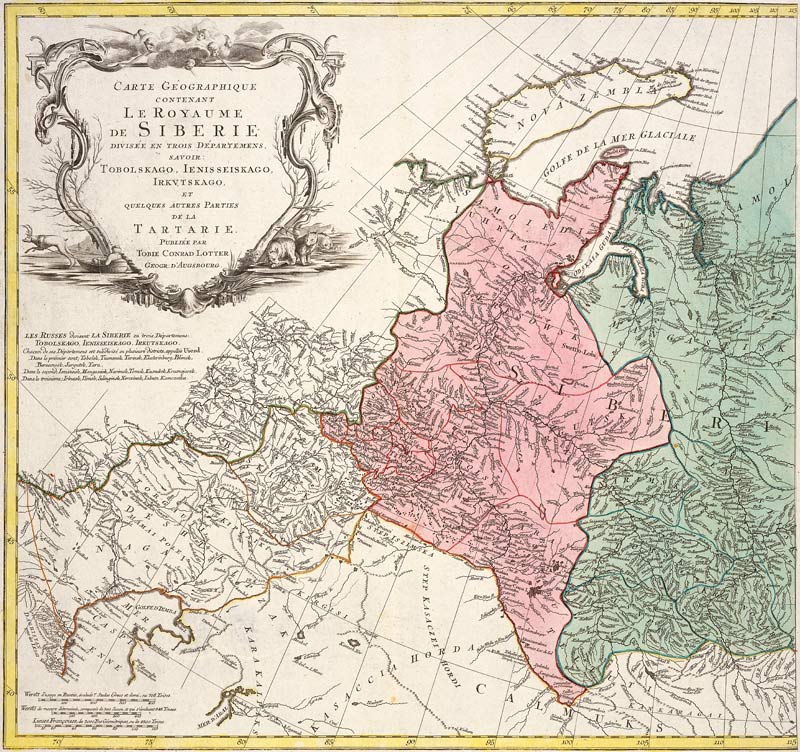 Landkarte Sibirien von Lotter um 1770 from Matthäus Albrecht Lotter
