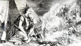 'Pictures in the Fire', cartoon from 'Tomahawk' magazine, August 24th 1867 (litho) (b/w photo)