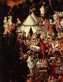 Das Festmahl im Zeltlager (Detail aus dem Gemälde Die Zerstörung Trojas)