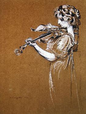 Young Girl Playing a Violin