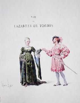 Lazarillo de Tormes with a Woman, from ''La Vida de Lazarillo de Tormes'', 1886 (w/c on paper) 