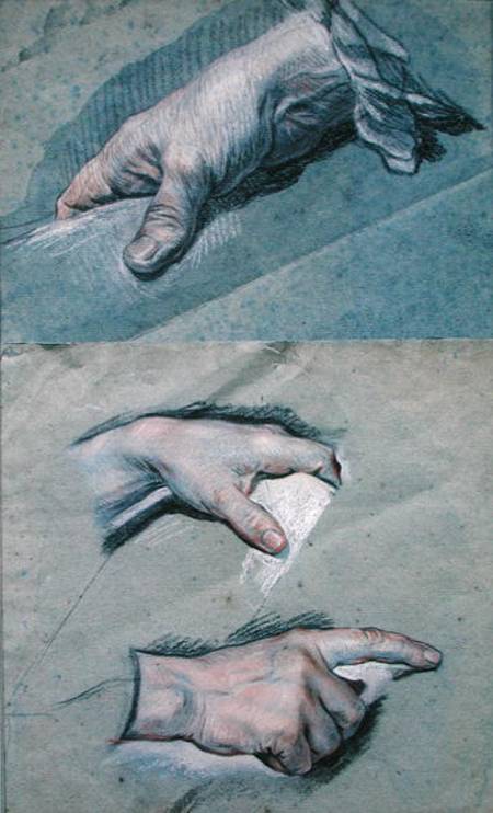 Study of the Hands of a Man from Maurice Quentin de La Tour