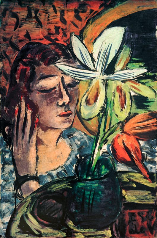 Frau mit Orchidee from Max Beckmann