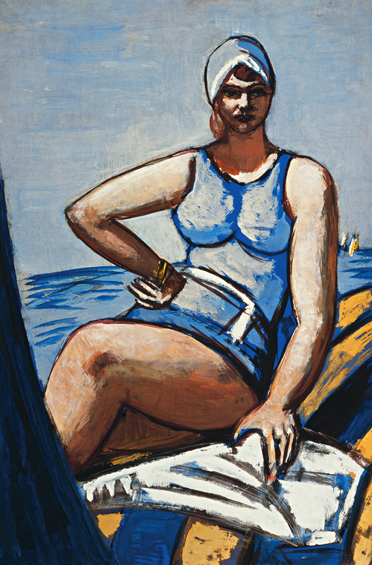 Quappi in Blau im Boot. 1926/1950 from Max Beckmann