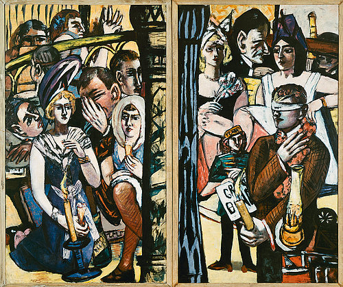 Blinde Kuh. Linke und rechte Tafel des Triptychons. 1945 from Max Beckmann