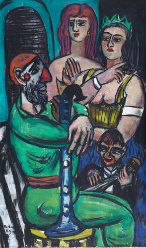 Clown mit Frauen und kleiner Clown. 1950. from Max Beckmann