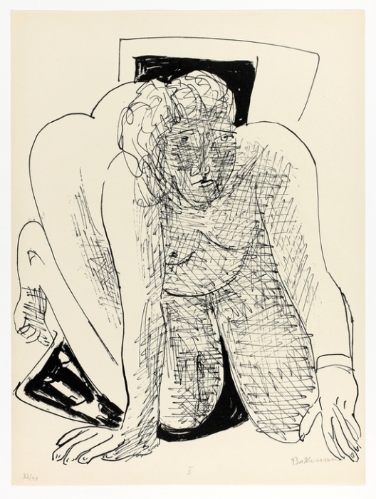 Crawling Woman, plate five from Day and Dream from Max Beckmann