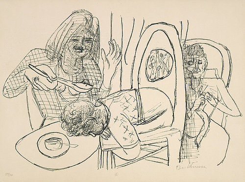 Day and Dream, Blatt VI - I Dont want to eat my Soup (Ich esse meine Suppe nicht). from Max Beckmann