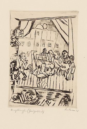 Die Ringer. 1921 (H. 201 A) from Max Beckmann