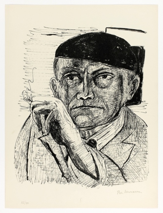Self-Portrait, plate one from Day and Dream from Max Beckmann