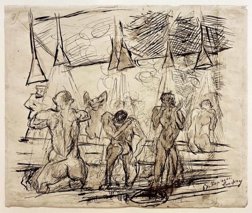 Soldatenbad – duschende Soldaten from Max Beckmann
