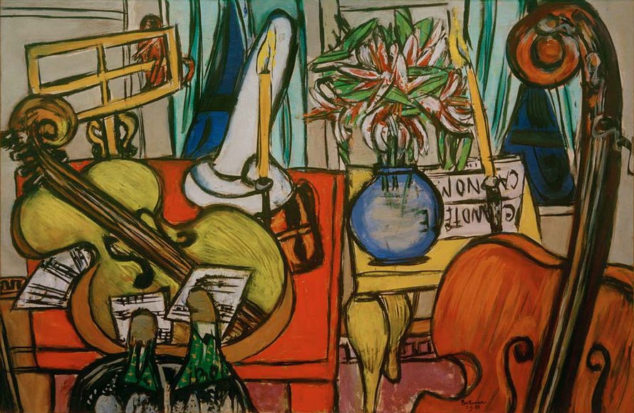 Stilleben mit Cello und Bassgeige from Max Beckmann