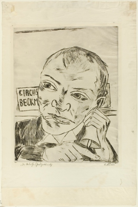 The Barker (Self-Portrait), plate one from Der Jahrmarkt from Max Beckmann