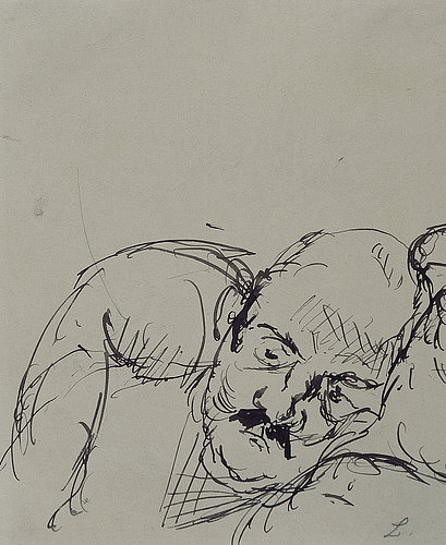 Ugi Battenberg, auf einem Kissen ruhend. 1917 from Max Beckmann