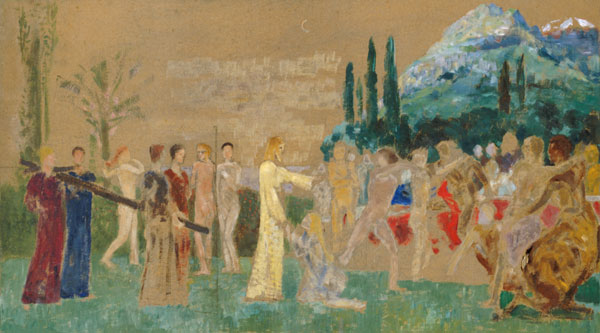 Christus im Olymp. Gesamtstudie zum Hauptbild des Gemäldes. from Max Klinger