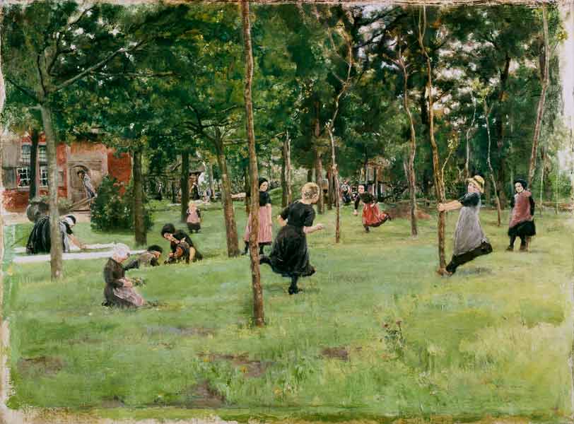 Spielende Kinder im Park. from Max Liebermann