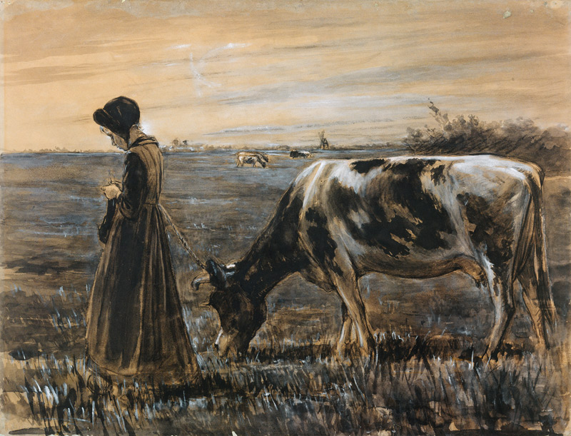 Mädchen mit Kuh from Max Liebermann