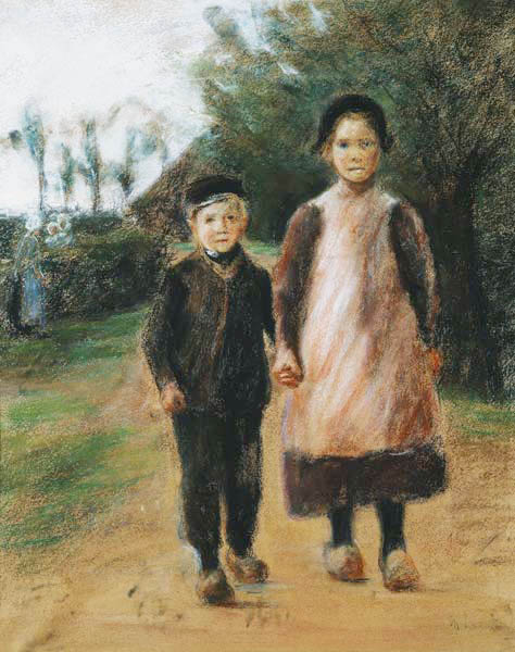 Boy and Girl on a Village Street from Max Liebermann