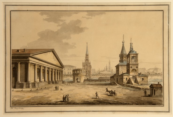 View of Manege, Kutafya Tower and Church of Saint Nicholas in Moscow from Maxim Nikiforowitsch Worobjew