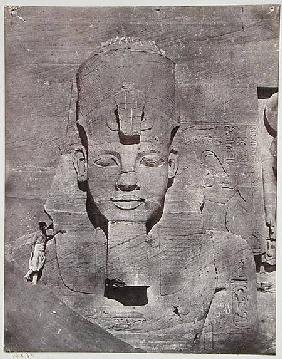 Figure of Ramases II at his tomb in Abu Simbel