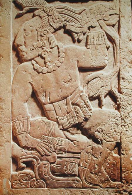 Bas relief of a warrior from Mayan