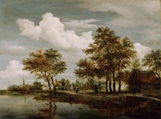 A River Scene from Meindert Hobbema