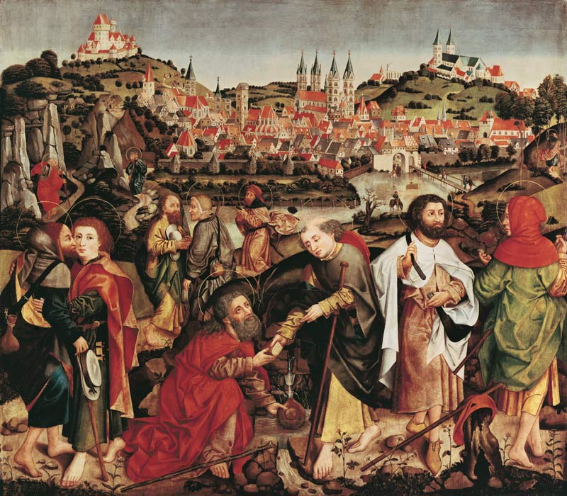 Abschied der Apostel, mit Ansicht von Bamberg von Osten from Meister (Bamberger)