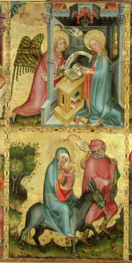 The Annunciation and the Flight into Egypt, from the Buxtehude Altar from Meister Bertram