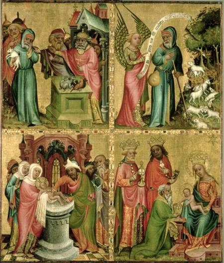 Joachim's Sacrifice, the Circumcision of Christ, the Annunciation to St. Joachim and the Adoration o from Meister Bertram
